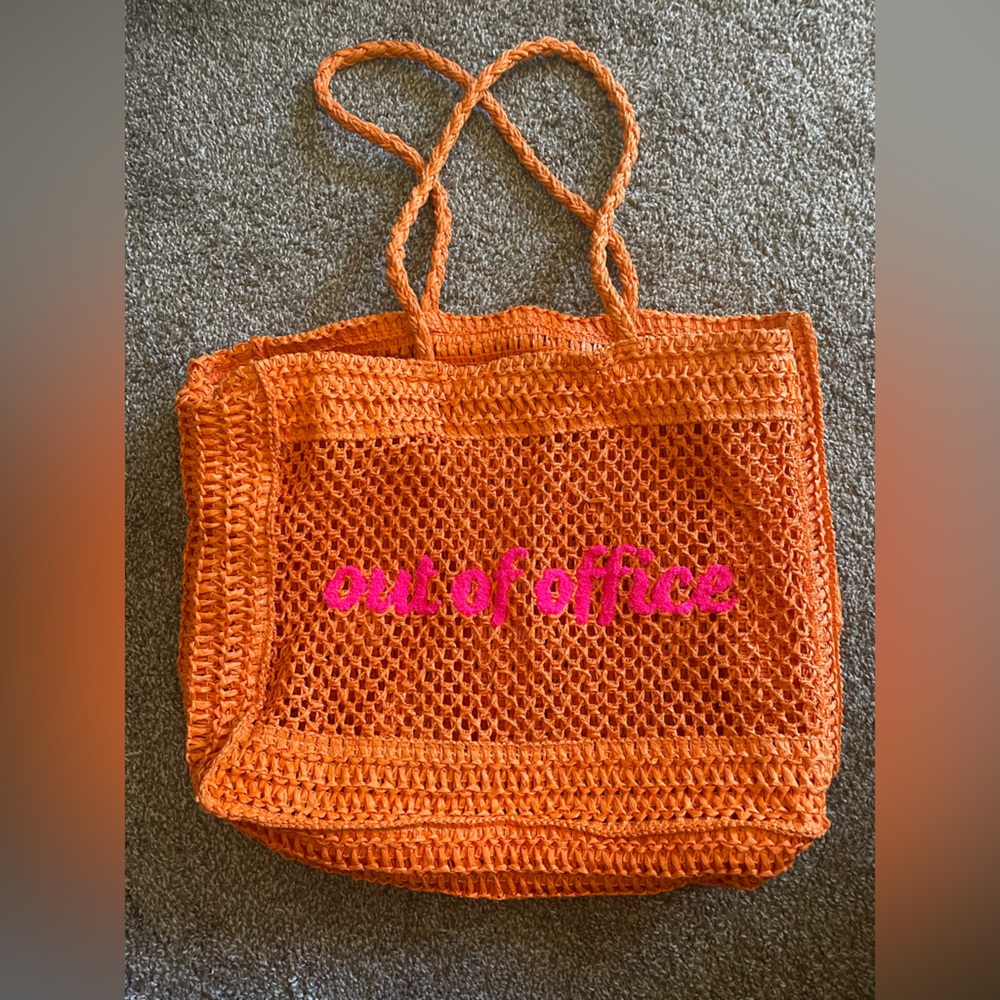 Orange Mesh Tote Bag